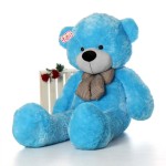Super Big 6 Feet Blue Bow Teddy Bear Soft Toy 180 cm